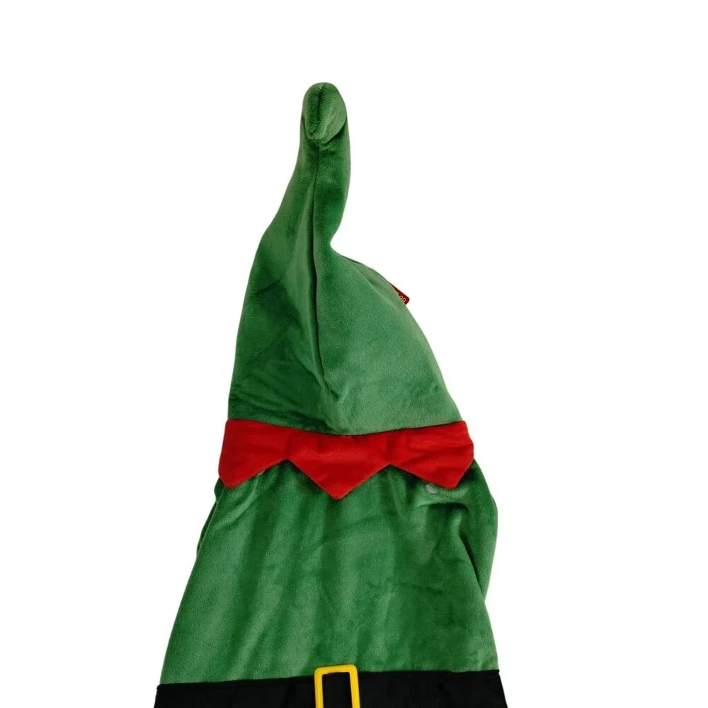 Pet Central Holiday Elf Dog Size L Green Red Costume